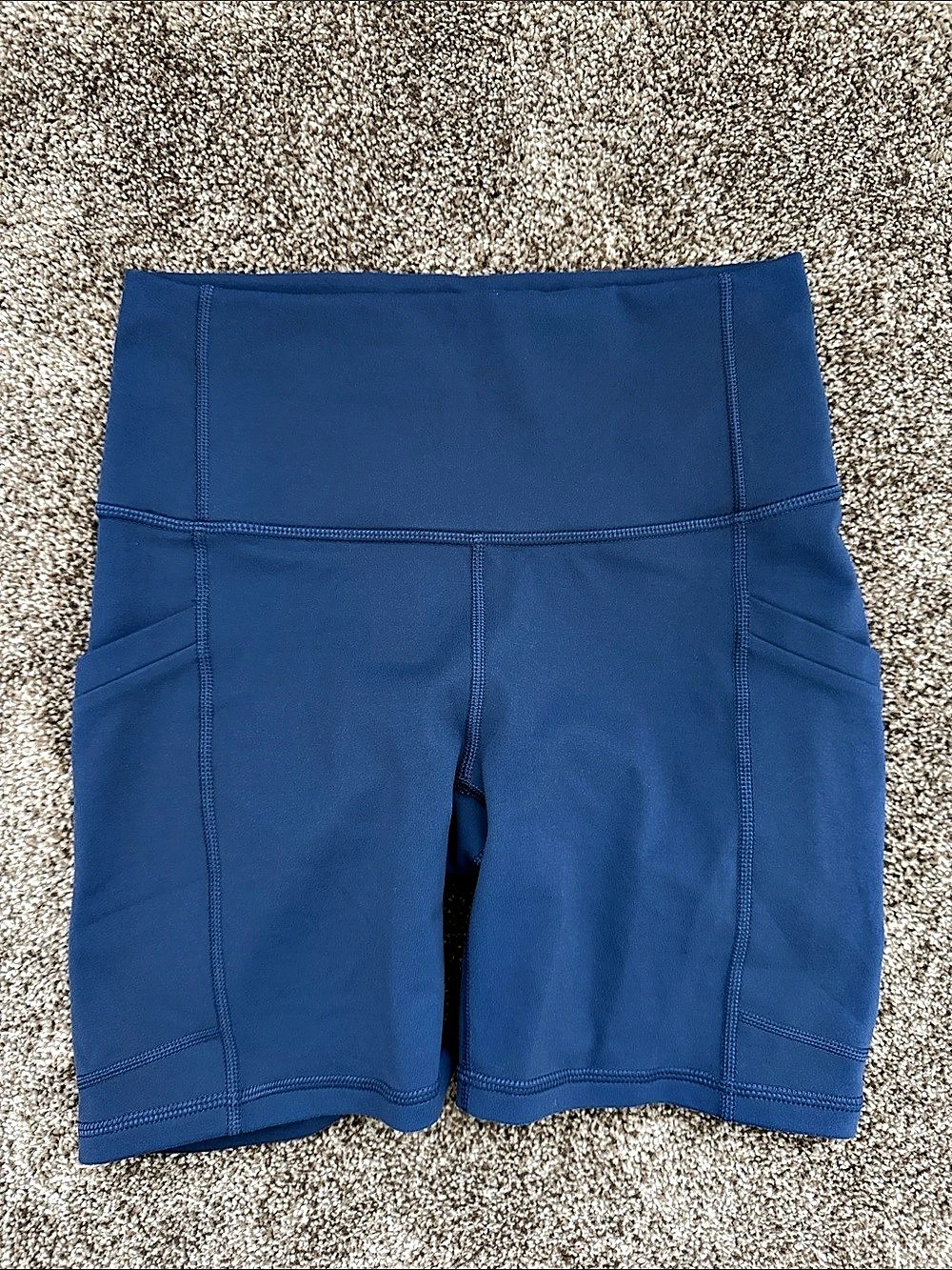 FABLETICS On-The-Go PowerHold High-Waisted Short Athletic Shorts in Blue